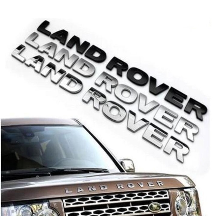 Sản Phẩm Decal tem chữ inox Land Rover dán đầu và đuôi xe ô tô .