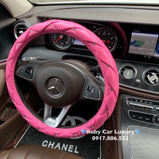 Bọc vô lăng Luxury đính đá màu Tím, Hồng Pink, Đỏ, Trắng Đen
