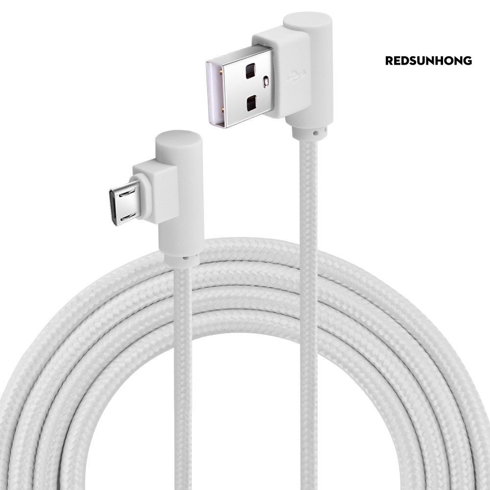 Cáp Sạc Micro Usb Bện Dây Góc 90 Độ Dài 1m