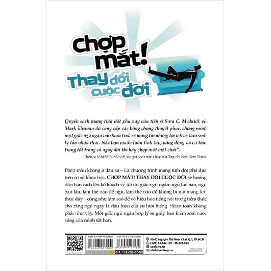 Sách - Chợp Mắt! Thay Đổi Cuộc Đời - Take A Nap! Change Your Life (Sara C. Mednick Ph.D, Mark Eh- Văn Lang)