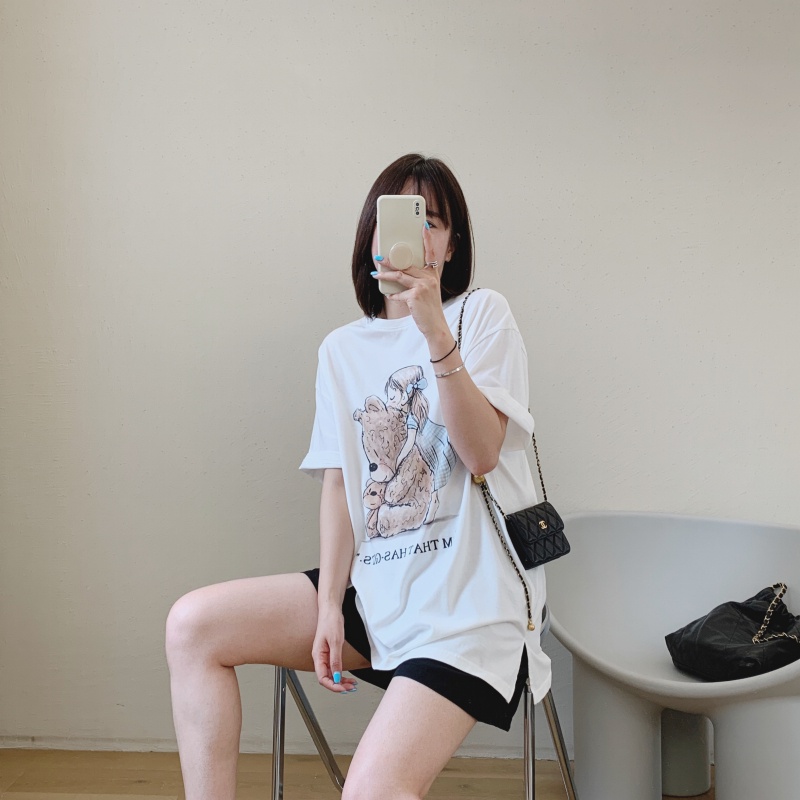 NRVP Áo Thun Cotton Tay Ngắn Cổ Tròn Màu Trơn Thời Trang Dành Cho Nữ