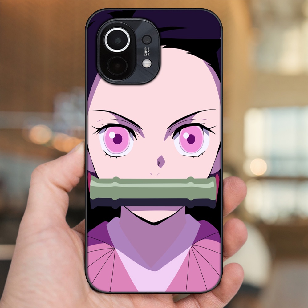 Ốp lưng Xiaomi Mi 11 viền đen in hình Nezuko Kimetsu no Yaiba