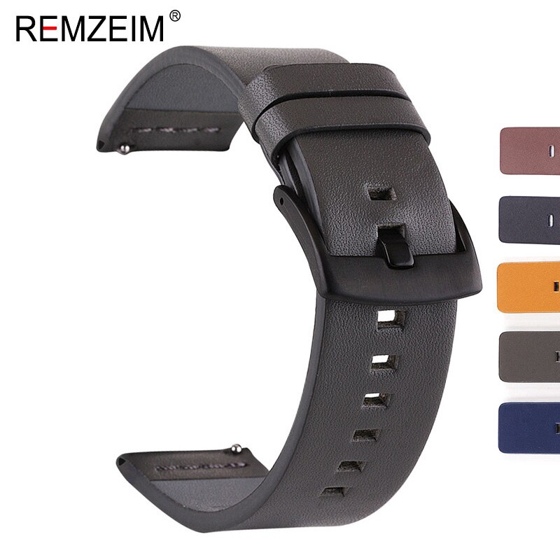 Dây Đeo Bằng Da 18 20 22 24mm Cho Đồng Hồ Thông Minh Samsung Galaxy Watch 42mm 46mm Amazfit Gtr Bip 40mm 44mm Gear Sport S2 S3