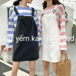 Váy kiểu Yếm  nữ Kaki hottrend 2 dây cá tính Hienthaoshop sz S M L XL