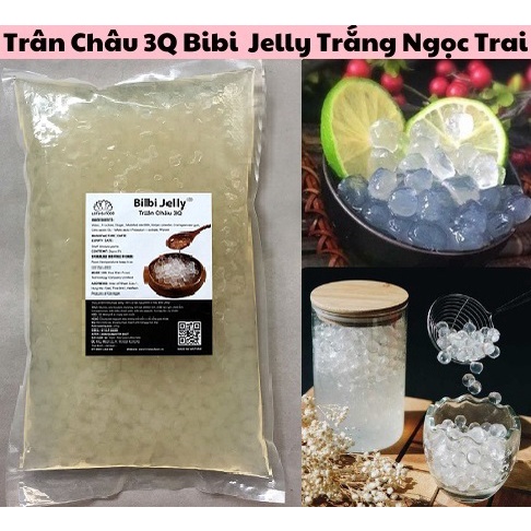 Trân châu ngọc trai TRẮNG 3Q BIBI JELLY bịch 2kg (trân châu giòn)