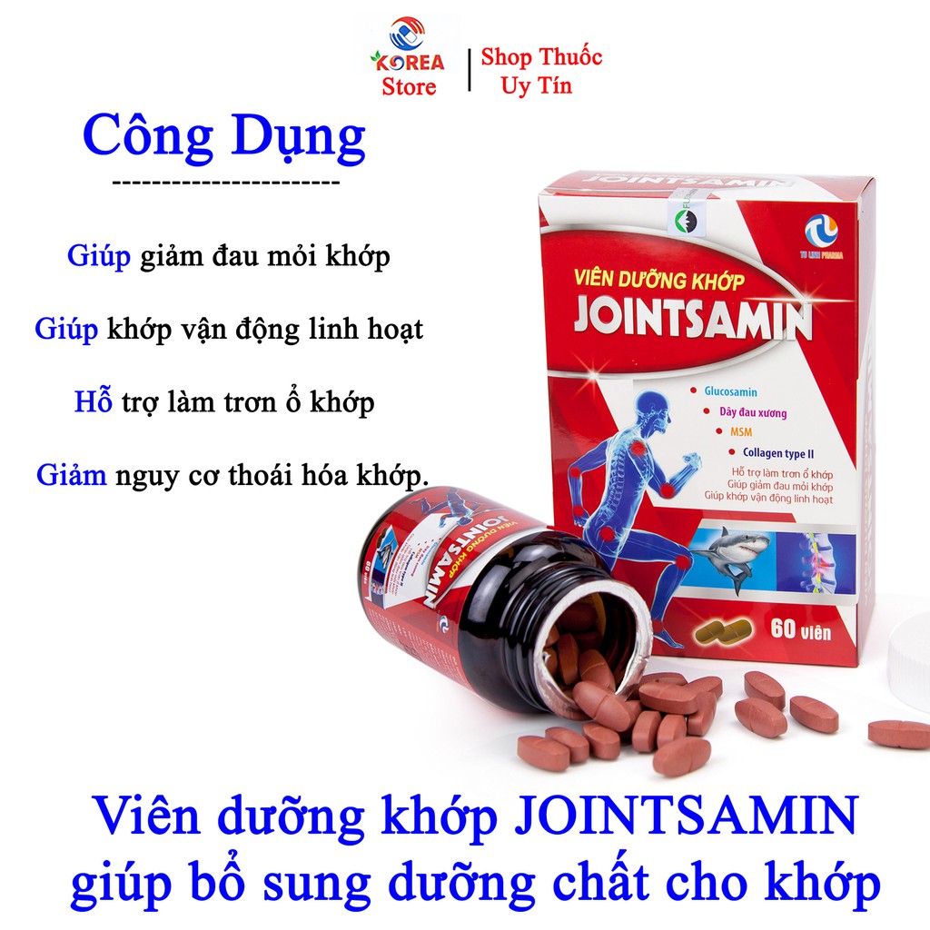 Thực phẩm cho sức khỏe dưỡng khớp JOINTSAMIN đập tan cơn đau khớp hộp 60 viên