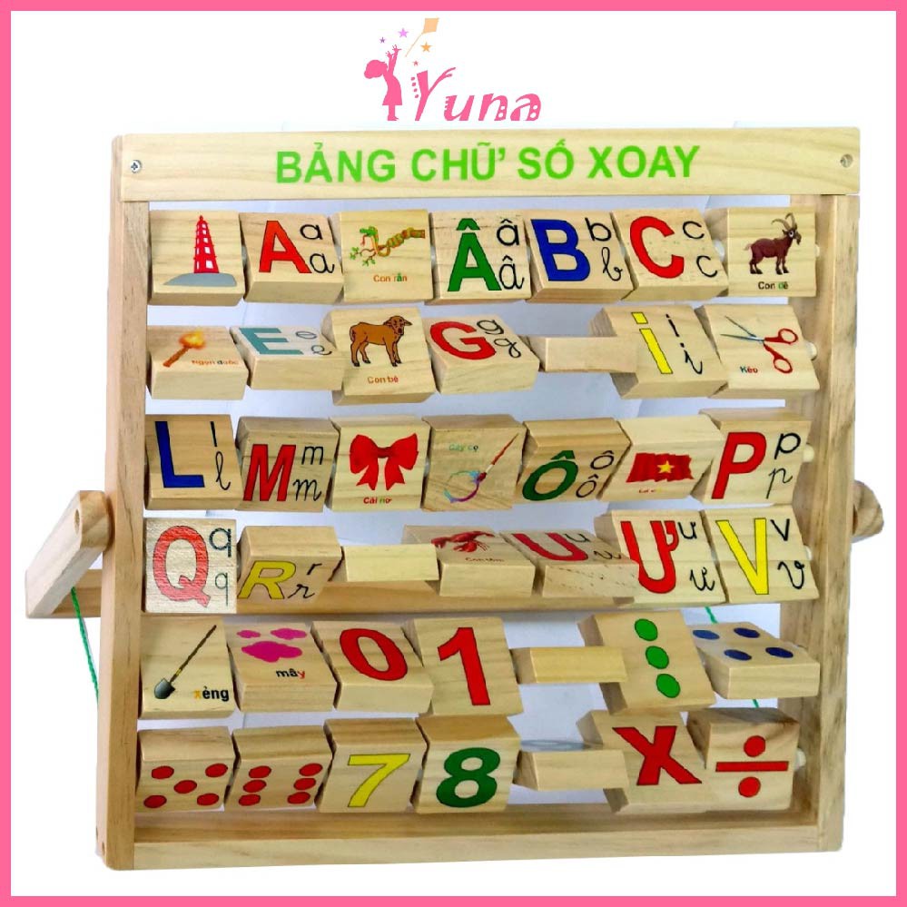 Bảng chữ cái tiếng việt và số xoay - Đồ chơi thông minh cho bé