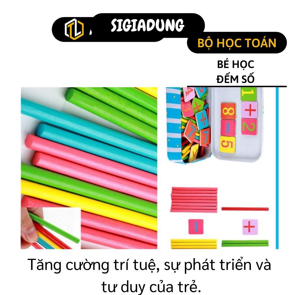 [SGD] Bộ Học Tính Toán - Bộ Que Tính Gỗ Và Thẻ Ghép Số Học Phép Tính Tư Duy Cho Bé 5547