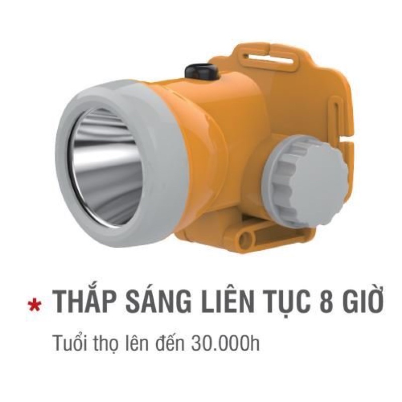 Đèn bin đội đầu sáng liên tục 8 tiếng chịu được mưa độ bền cao nhỏ gọn hàng chính hãng tiết kiệm điện năng