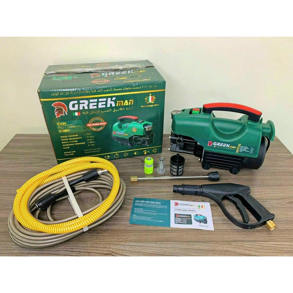 Máy rửa xe  chính hãng Greek Man công nghệ Italy - Máy xịt rửa xe cao áp bảo hành 12 tháng