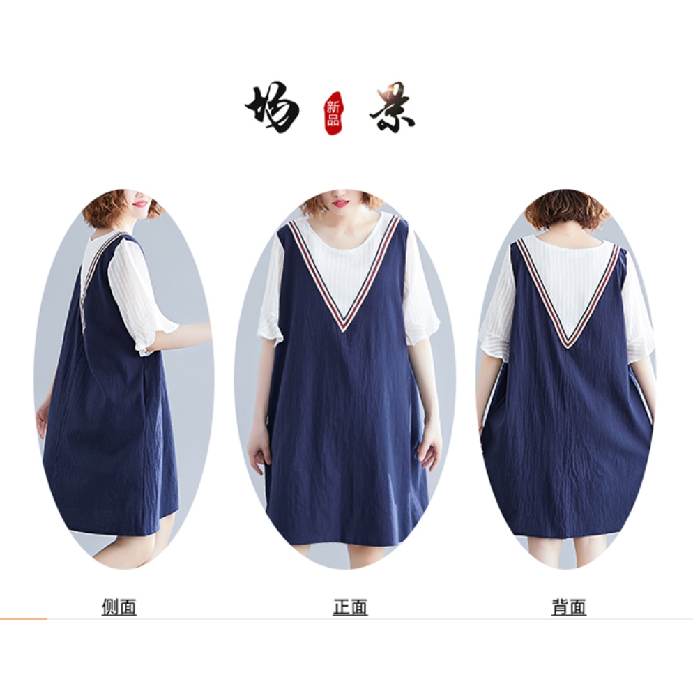 A232 Đầm bigsize freesize thời trang từ 50-100kg phối màu trẻ trung chất liệu mát