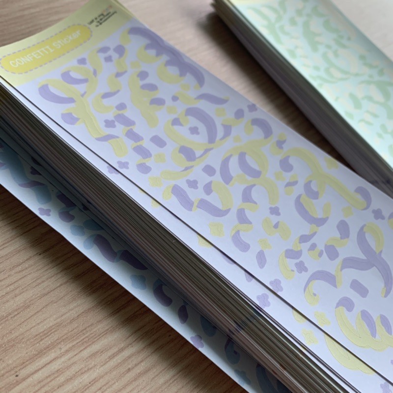 CONFETTI STICKER|Design by MAZE - Sticker hoa giấy, màu pastel - trang trí sổ, toploader, planner.
