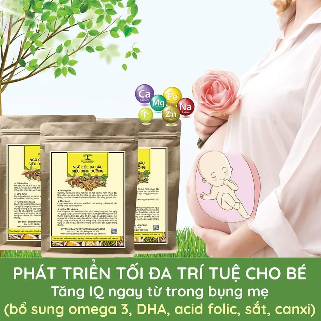 combo 2 Ngũ cốc bà bầu siêu dinh dưỡng Queen Nature