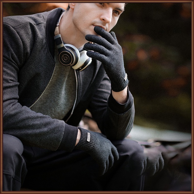 1 Đôi Găng Tay Chạy Bộ Vải Dệt Kim Dày Giữ Ấm Chống Trượt Thời Trang Mùa Đông Dành Cho Nam Dz118