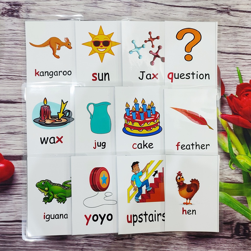156 thẻ từ vựng chữ cái phonic tiếng Anh