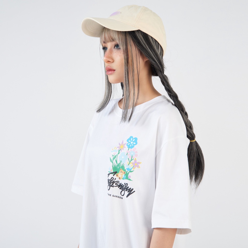 Áo thun in hình The Garden Fusionism - Màu Trắng Đen - Unisex - Form Oversize