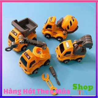 Ô Tô Công Trường Car Truck [Set 4] ( Tặng kèm Cờ lê + Tuôc nơ Vit) Mã 666.630