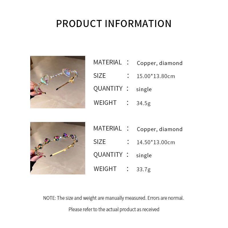 Kẹp Tóc Đính Kim Cương Hình Tam Giác / Trái Tim Nhiều Màu Sắc Sáng Tạo Thời Trang Hàn Quốc