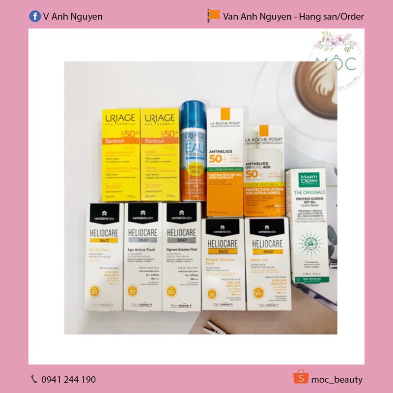 Kem chống nắng cho mặt Spf50 Uriage bariesun/Heliocare các loại - olivia_512