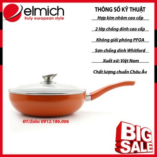 Chảo chống dính cao cấp EL-1143/1144 có đáy từ, vung kính ELmich Athena  - Hàng Elmich Chính Hãng