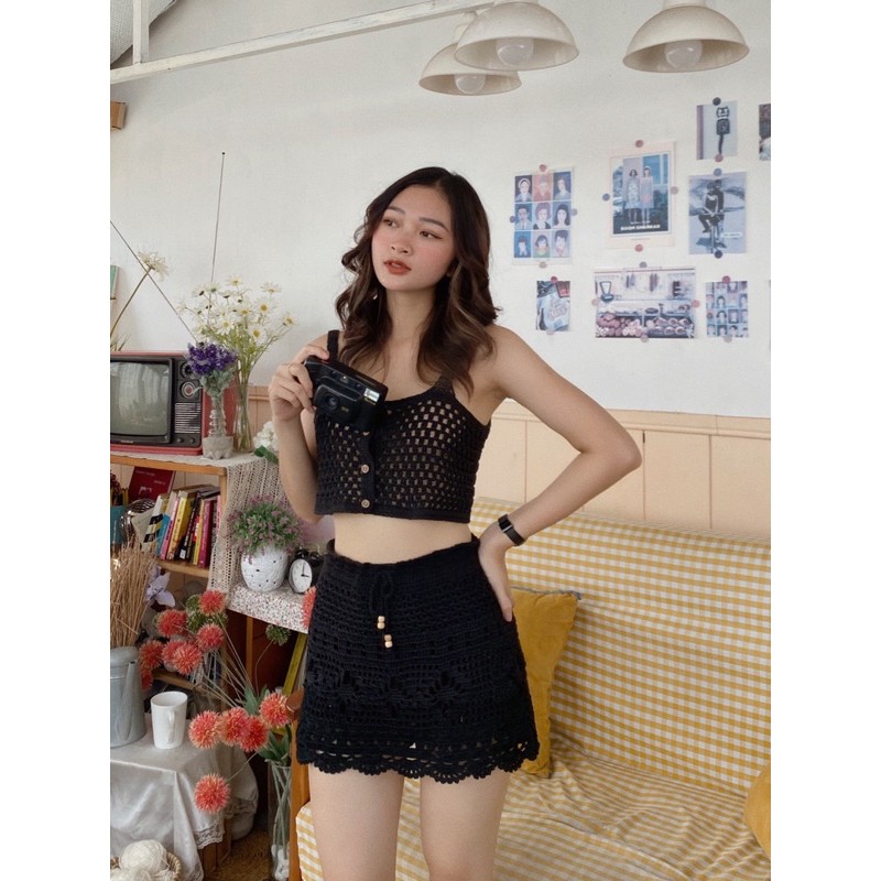 [Mã SKAMCLU7 giảm 10% tối đa 50K đơn 0Đ] Zinx skirt - Chân váy đan chữ A - Somalyng.studio | BigBuy360 - bigbuy360.vn