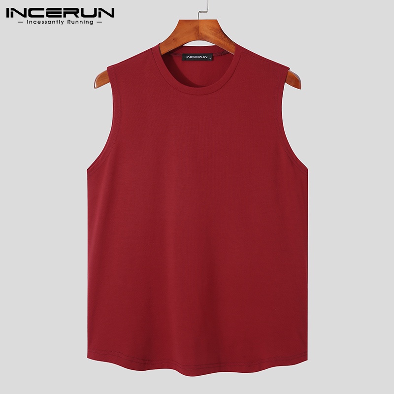Áo ba lỗ thể thao INCERUN cổ tròn thoải mái thời trang mùa hè cho nam