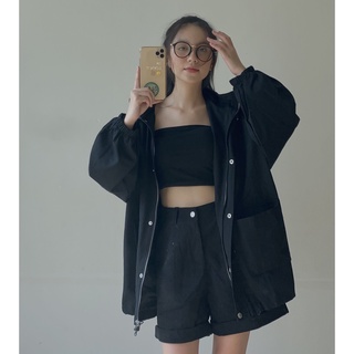Áo khoác thô oversize cổ cao jb130 lollie studio