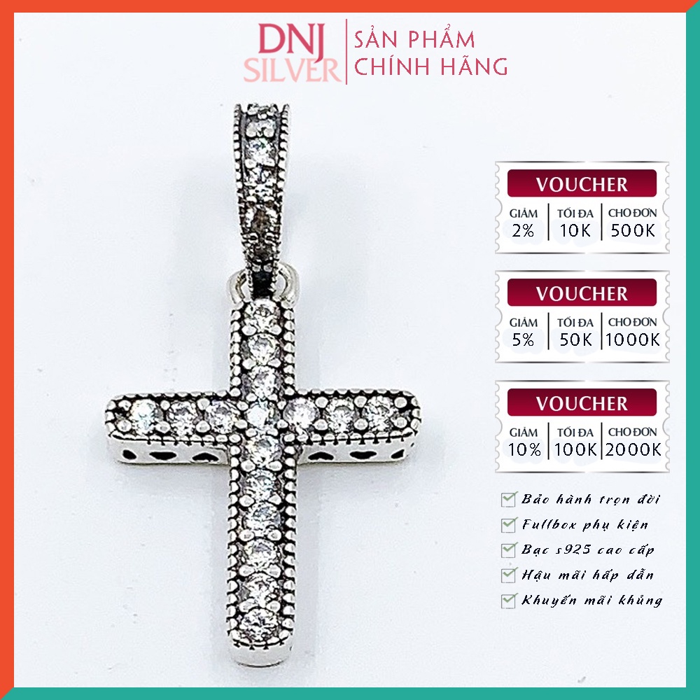 [Hàng cao cấp] Vòng tay bạc 925 cao cấp - Vòng tay charm bạc The Faith mang ý nghĩa đức tin, tình yêu, gắn kết - DNB030
