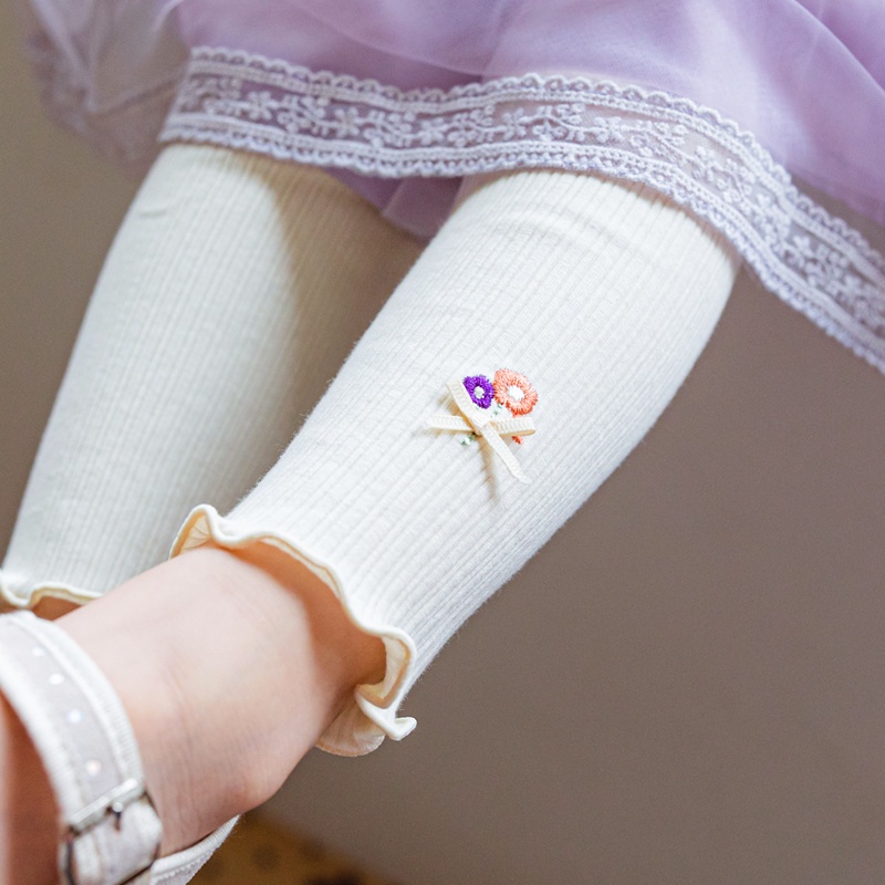 Quần legging dài Bebezoo đính hoa BEB3LG109