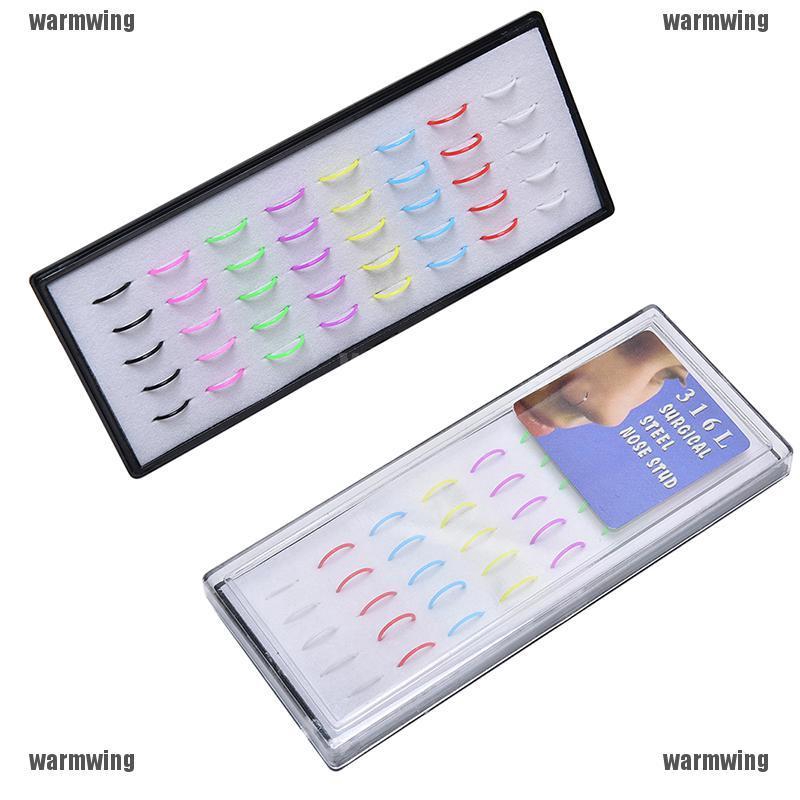 Bán Buôn 1 Hộp 40 Chiếc Khuyên Mũi Acrylic Nhiều Hình Dạng