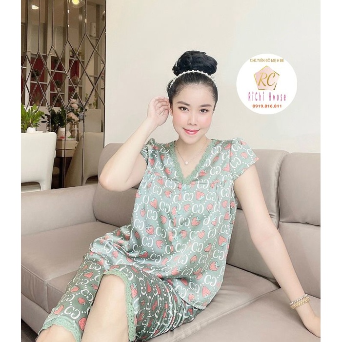 Đồ mặc nhà lửng, chất lụa freesize dưới 65 ký