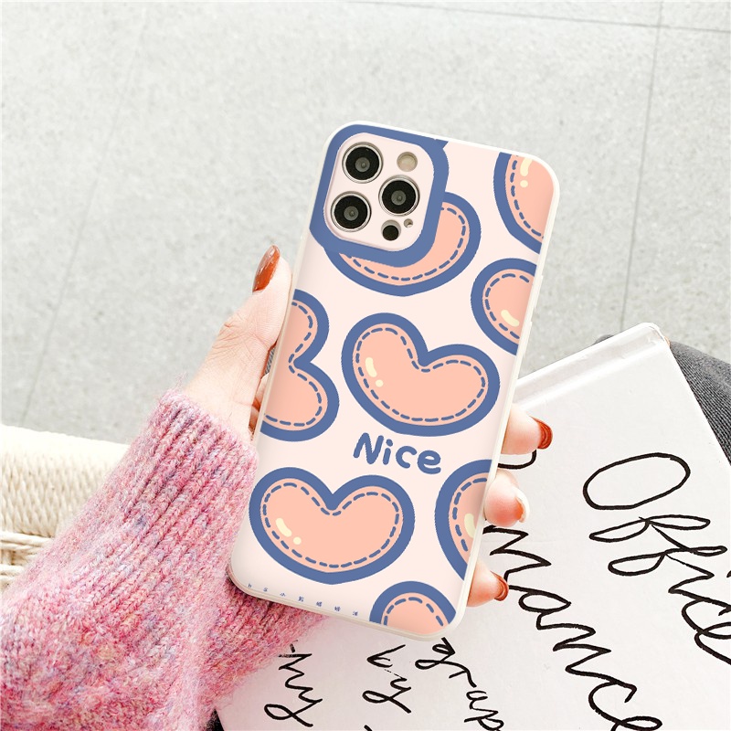 Ốp iphone vuông cạnh ốp lưng iphone tim NICE 6/6splus/7plus/8/8plus/xr/xs/12/13/pro/max/plus/promax tr275
