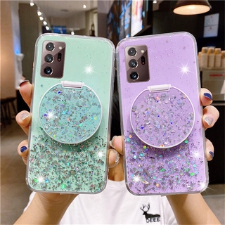 ốp điện thoại Tráng Gương Có Nhẫn Giá Đỡ Xinh Xắn Cho Samsung Galaxy S21 Ultra S20 Plus S10 S20 Fe