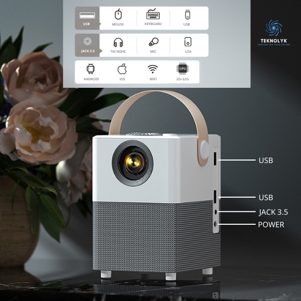 Máy Chiếu Mini X8 - Mini Projector - Rạp Chiếu Phim Gia Đình độ phân giải 4K - Model 2022