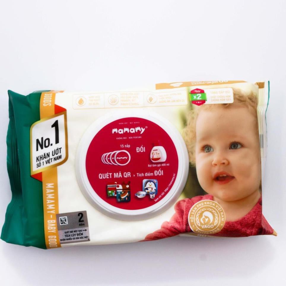 Combo 7 Gói Khăn Ướt Trẻ Em Mamamy 100 Tờ-Nắp - FLASH SALE 99K