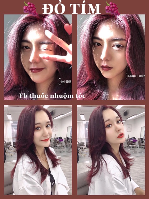 Thuốc nhuộm tóc màu ĐỎ Hàn Quốc [KHÔNG TẨY] | FB Thuốc Nhuộm Tóc