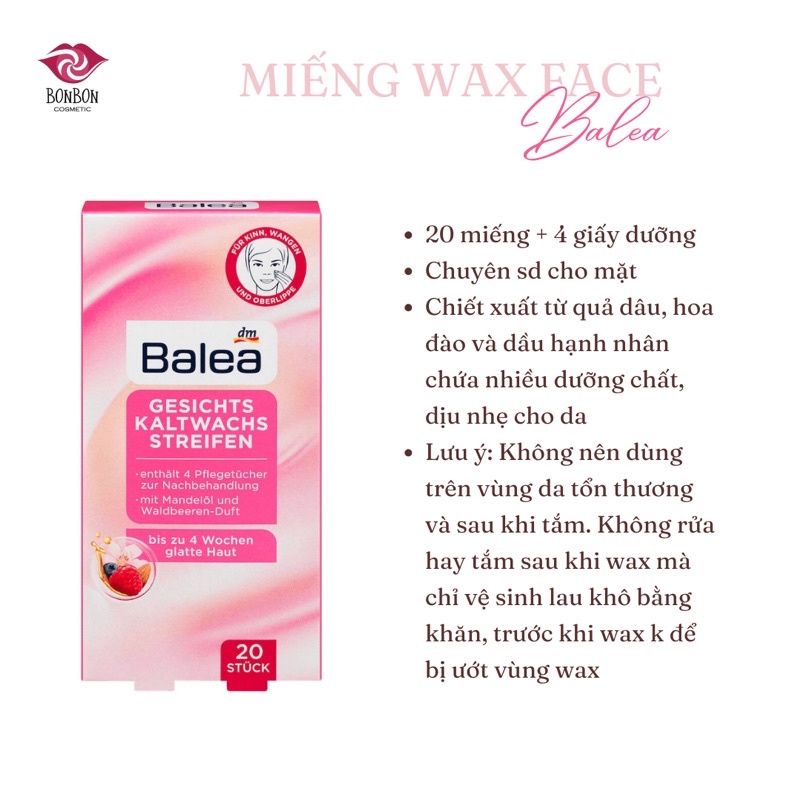 Miếng Wax Lông Balea Cho Body, Nách, Mặt, Ria mép