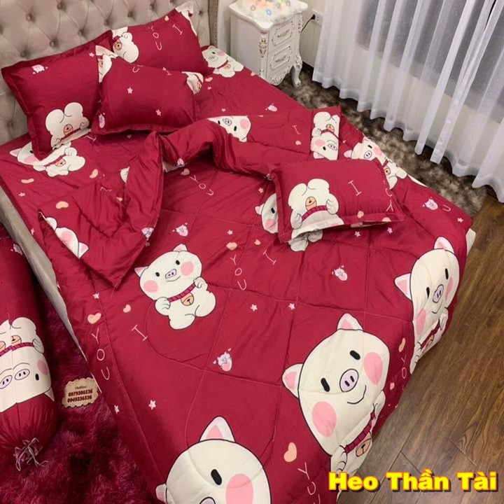 Combo 2 vỏ gối nằm + 1 vỏ gối ôm đồng bộ cotton poly giá tốt