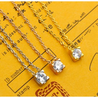 Dây Chuyền Nữ Mặt Đá Vuông Nhỏ Xinh Bilyshop Titan Ko Đen TT 0206 An Toàn Cho Sức Khỏe
