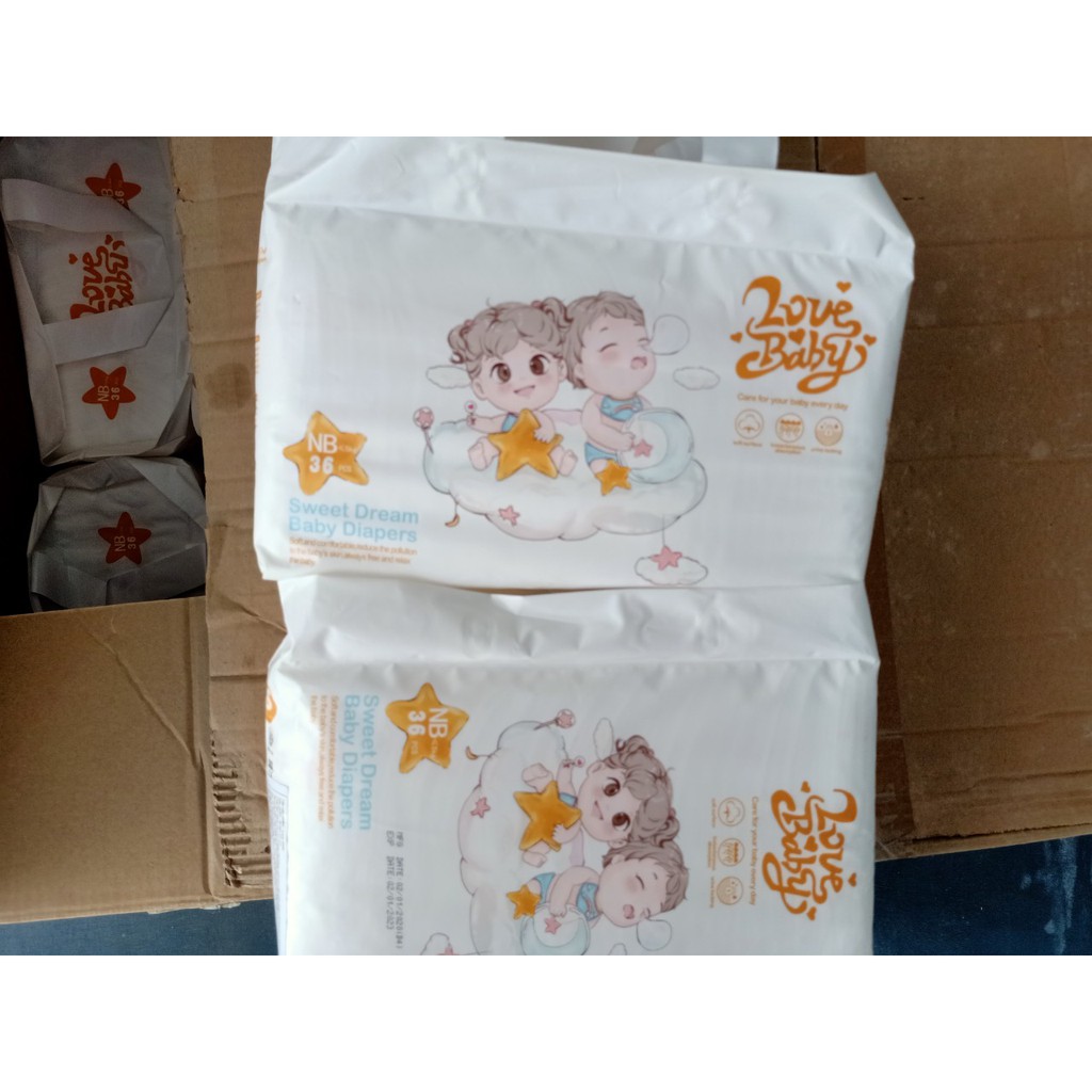 [TẶNG XE CHÒI CHÂN CHO BÉ]Combo 06 bịch Bỉm/Tã Dán/Quần Love baby NB36/S50/M46/L42/XL38/XXL34