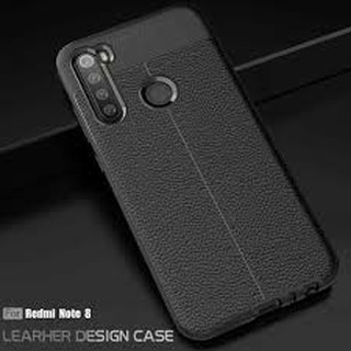 Ốp Lưng Xiaomi Redmi Note 8 Dẻo Giả Da Đen Đẹp