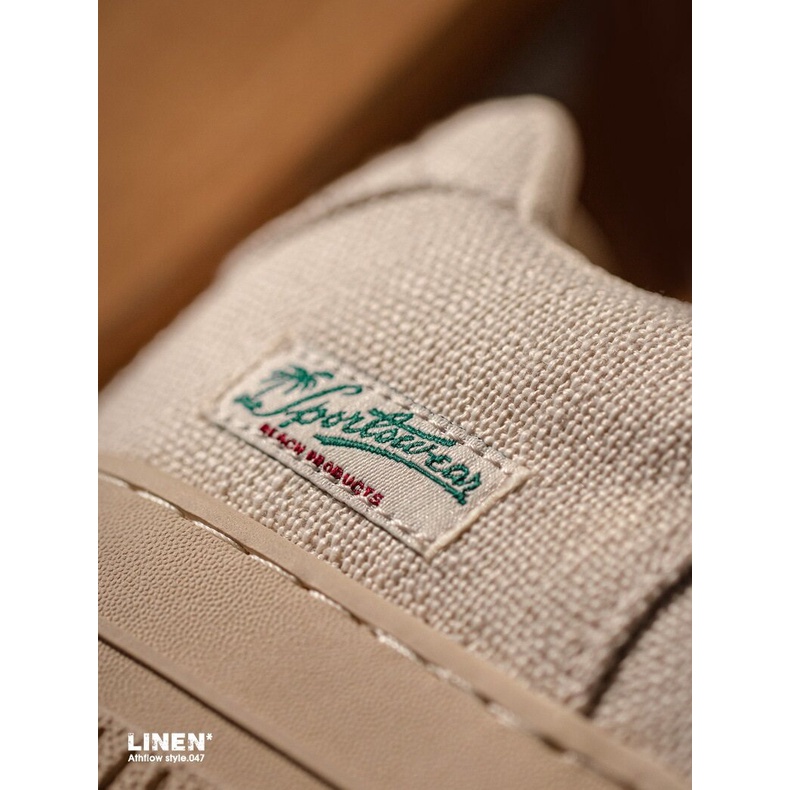 Giày thể thao MADEN mũi tròn vải lanh thoáng khí thêu họa tiết thời trang mùa hè