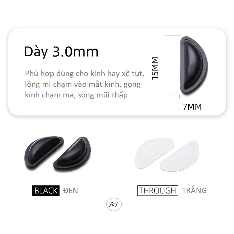 Phụ kiện Đệm mũi không khí chống xệ tụt kính, khắc phục kính chạm lông mi, chạm gò má, sống mũi thấp (1 cặp)