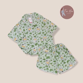 Bộ Mặc Nhà Pizama Lụa Mango Đùi Cao Cấp có Size