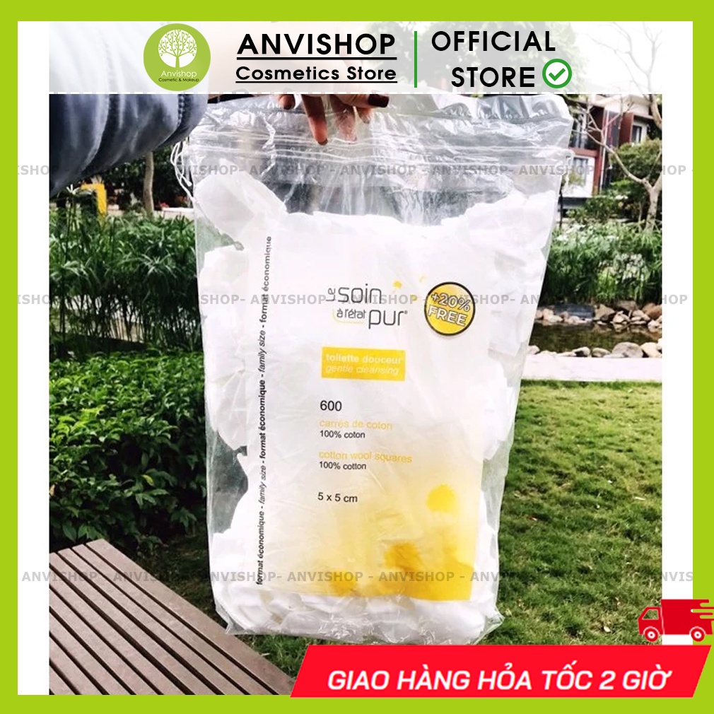 Bông tẩy trang Bella - Tetra 500 miếng  (bông cotton hữu cơ)  ANVISHOP