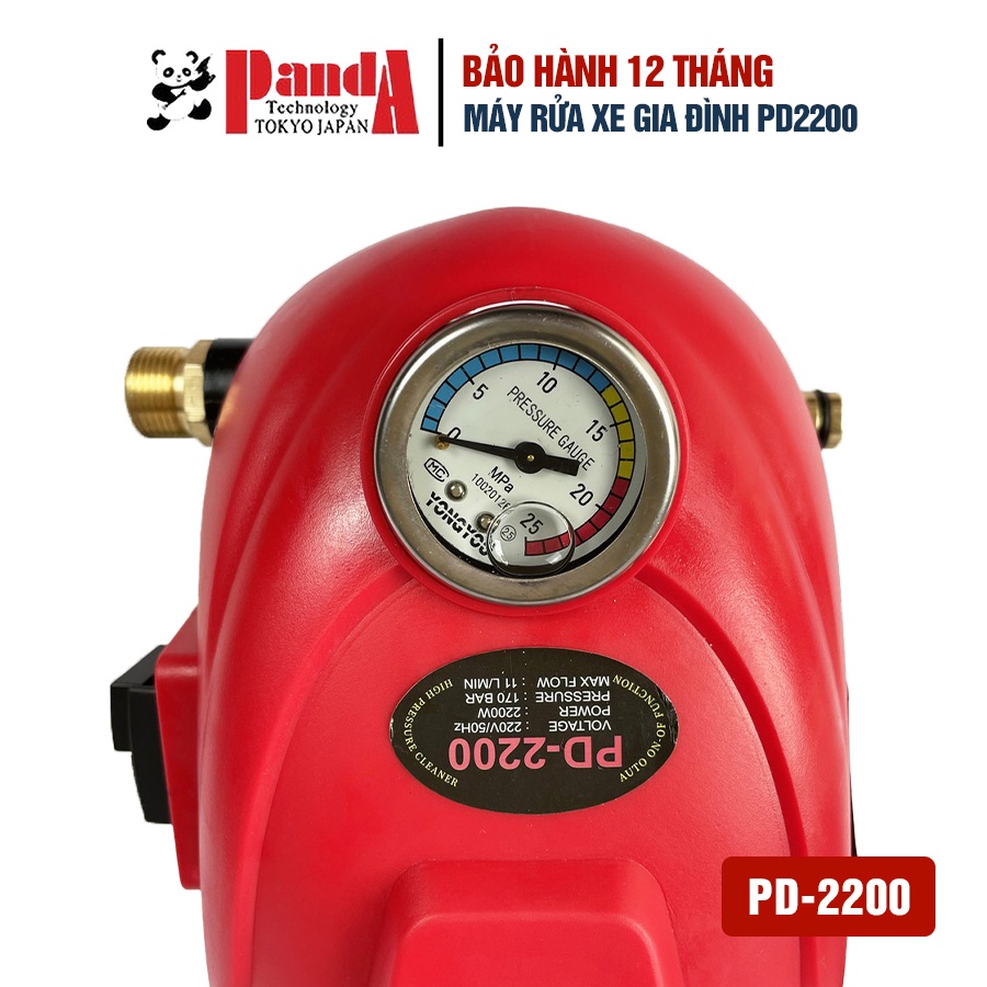 Máy rửa xe Panda PD2200, Công suất 2200W, Dùng cho gia đình, Đầy đủ phụ kiện