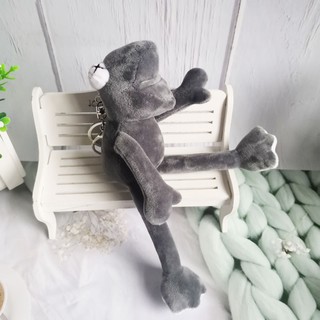 Móc khóa Ếch xám Thú Bông [phụ kiện có móc gài túi]