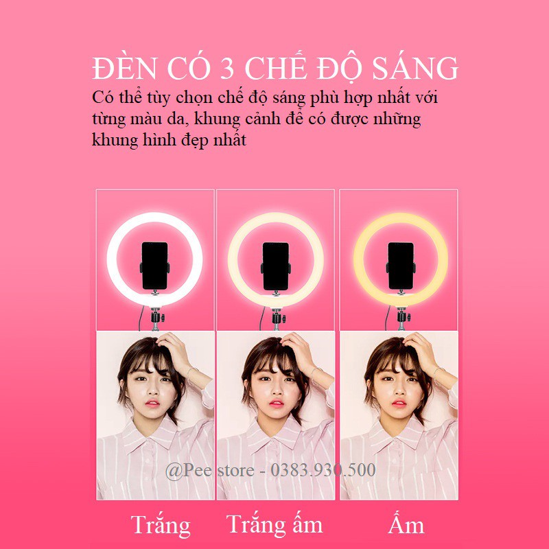 [BH 6 THÁNG] Đèn LiveStream 20cm, hỗ trợ ánh sáng Chụp Ảnh, Make Up Trang điểm | BigBuy360 - bigbuy360.vn
