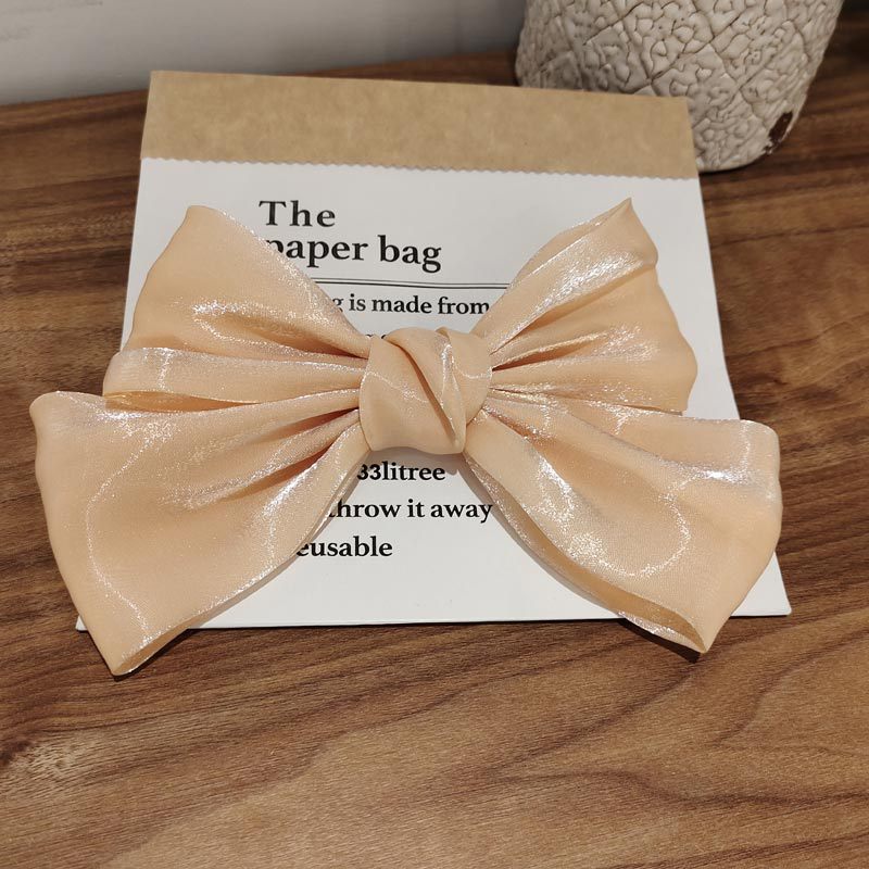 Kẹp Tóc Nơ Bản To Satin