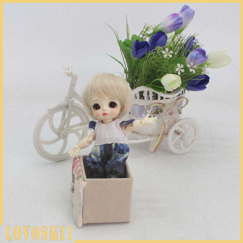 [LOVOSKI1] 1/8 Mini BJD Doll Hair Artificial Mohair Wig 5-6" for Dollfie MSD DZ DIY #B